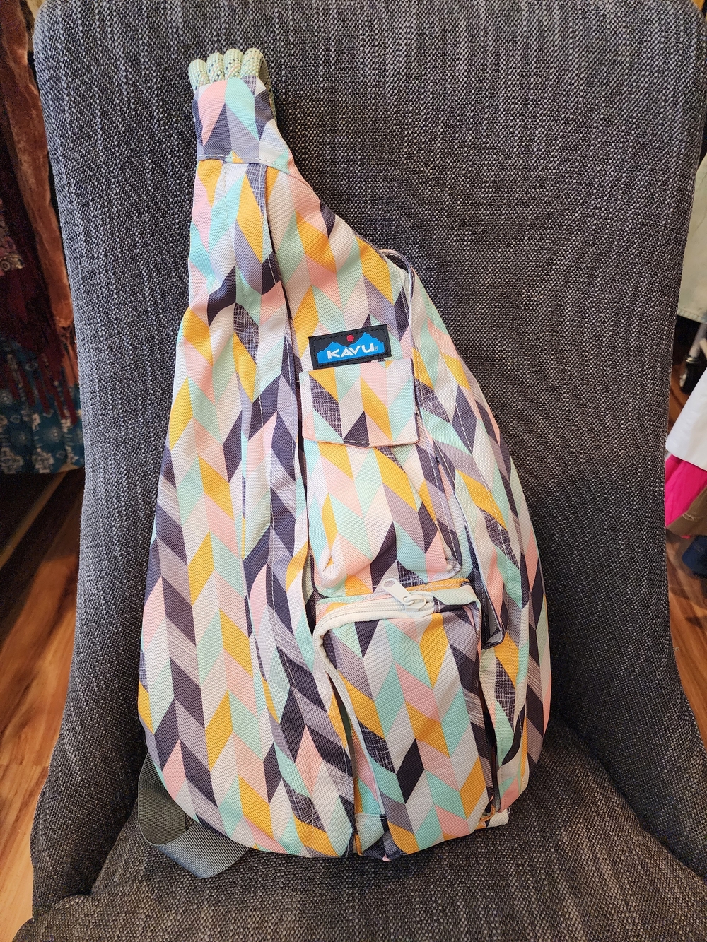 KAVU Sling Bag in Pastel Geometric Print